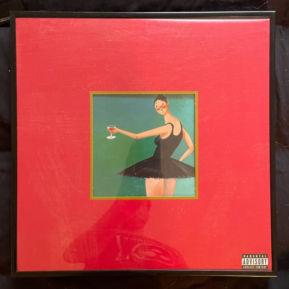 Kanye West - My Beautiful Dark Twisted Fantasy - framed vinyl record